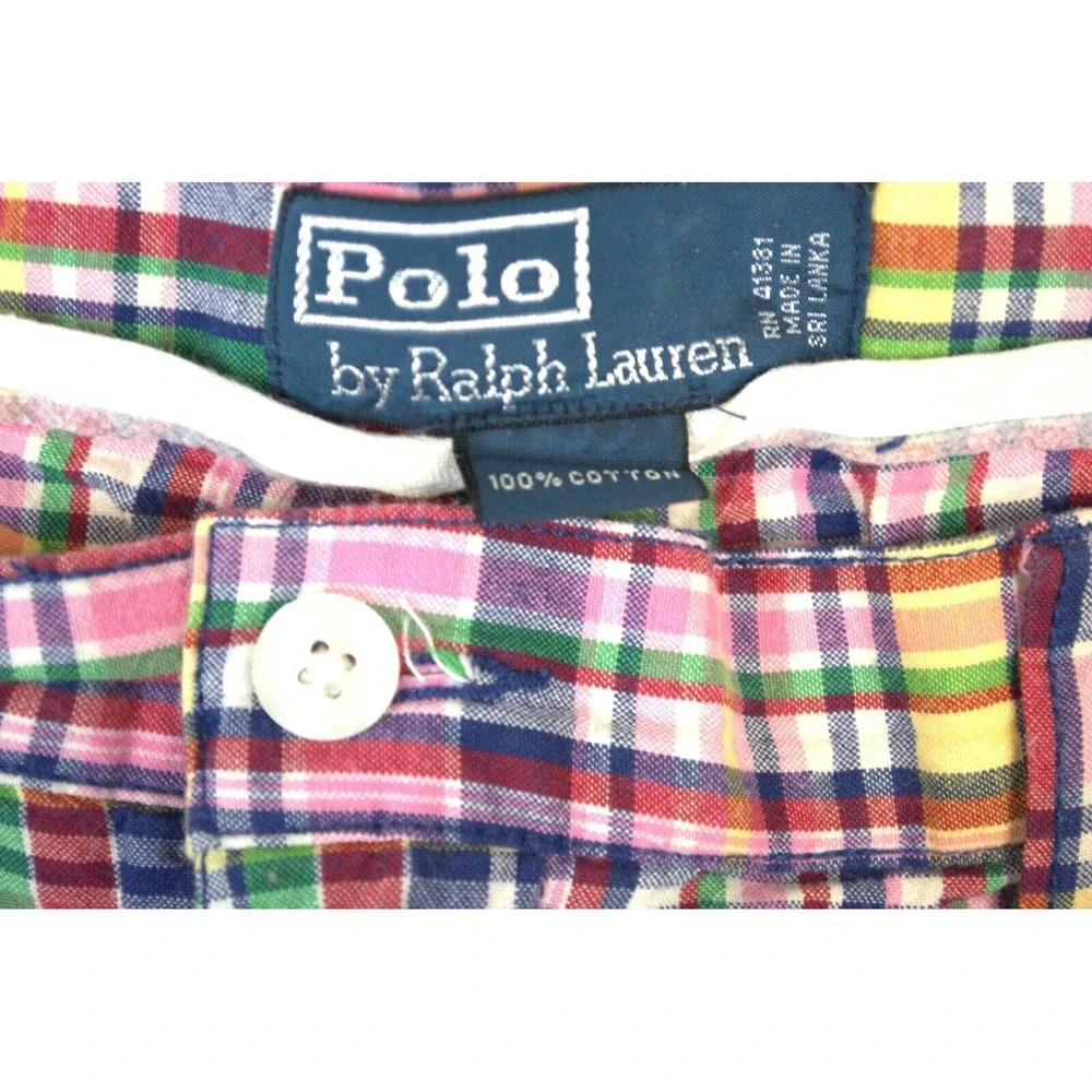 Polo Ralph Lauren Indian Madras Colorful Plaid Shorts Men's 42 Inseam‎ 9 In.